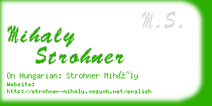 mihaly strohner business card